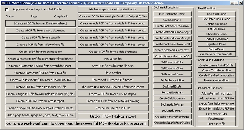 PDF Maker DLL Screenshot